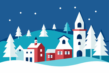 winter landscape with castle