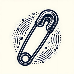 A safety pin vector style image  