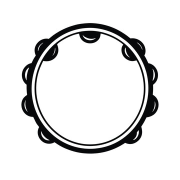 black and white tambourine musical instrument clip art preview