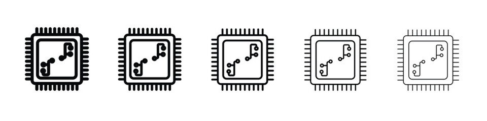 Microchip icon Symbol concept for web design.simple line vector icon. logo illustration.