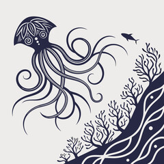 vector illustration of a fish