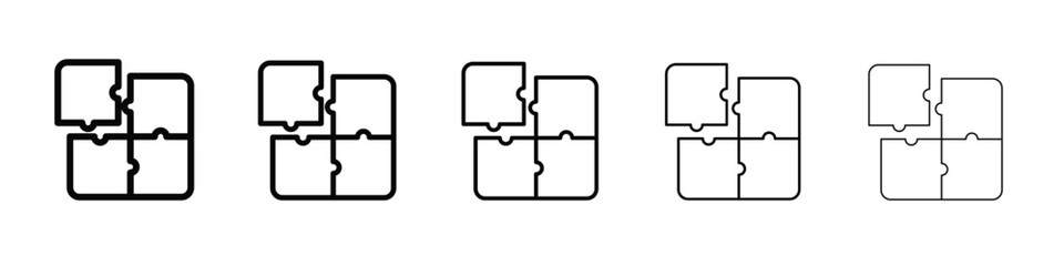 Puzzle pieces icon Symbol concept for web design.simple line vector icon. logo illustration.