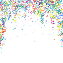 Fototapeta premium Falling letters of English language. Colorful