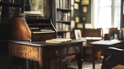 Timeless elegance meets functional charm in this classic wooden writing bureau for refined interiors