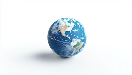 Fototapeta premium Sleek Planet: Representing Earth With A World Symbol On A Minimalistic White Background