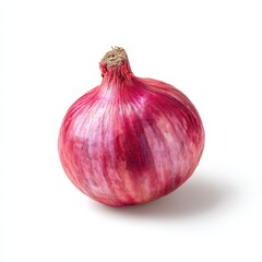Fototapeta premium Fresh Red Onion Vegetable Isolated on White Background Studio Shot Healthy Food Ingredient