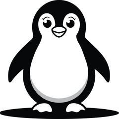 A unique and stylized illustration of a penguin, showcasing its distinctive shape and playful character. This design is perfect for children's products.