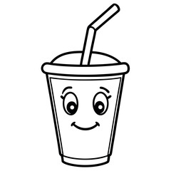  Cup with a straw vector illustration.
