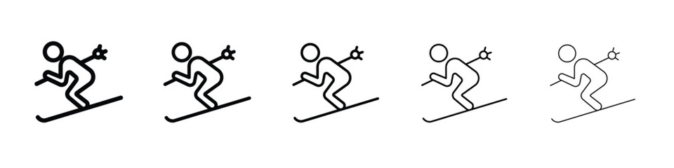 Fototapeta premium Skiing icon Symbol concept for web design.simple line vector icon. logo illustration.