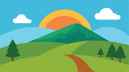 landscape with mountains and clouds