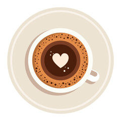 vector coffee mug with heart