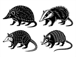 tenrec sihouette black vector bundle