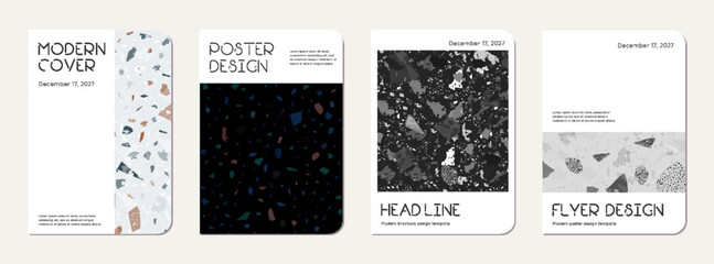 Note book cover design. Terrazzo abstract