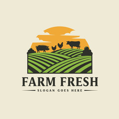 cattle, cow, angus, beef, dairy farm logo inspiration. livestock or farm design template. vector illustration vintage retro,emblem,sign,symbol