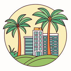Fototapeta premium vector illustration of a tropical island