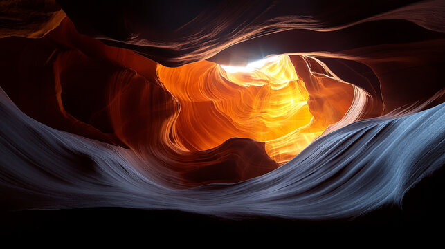 unlight Piercing Through Canyon Crevice, Illuminating Sandstone Walls - Powered by Adobe