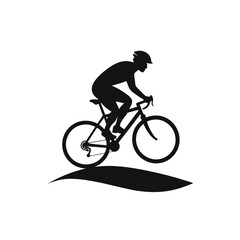 Cyclist Silhouette Uphill Climb - Active Sport, Endurance & Determination Icon