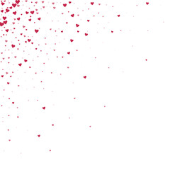 Red hearts scattered on white background.
