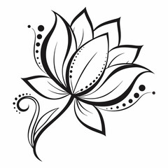 black and white floral element