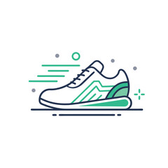 Dynamic Running Shoe Line Art -sports shoes
