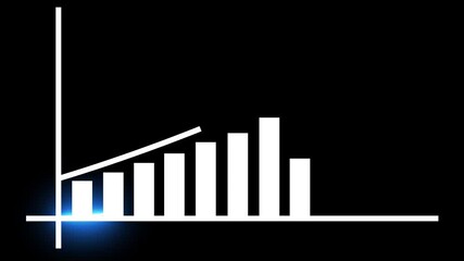 Abstract business graph chart icon. Financial business diagram charts and stock numbers showing profits over time dynamically, a finance 4K corporate - Powered by Adobe