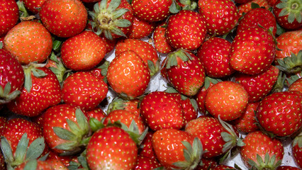 strawberries in a market