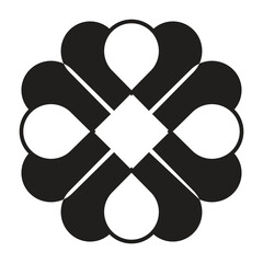 Love shape pattern  floral vector illustration design.