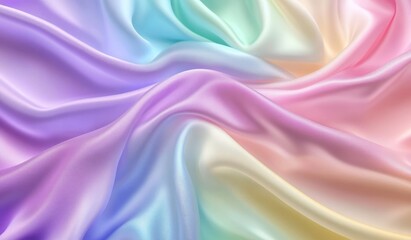 Obraz premium Soft, flowing silk fabric in a spectrum of pastel colors