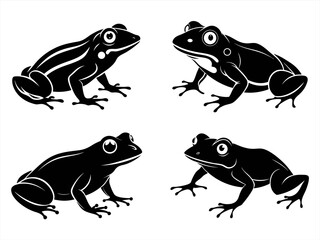 tomato frog sihouette black vector bundle
