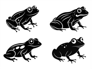 tomato frog sihouette black vector bundle