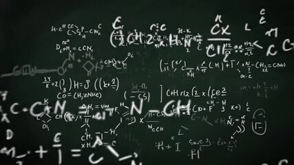 Seamless pattern of hand-drawn math formulas and equations on a school blackboard, perfect for education and science concepts - Powered by Adobe