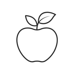 Apple line art, apple core silhouette, vegetable line art.