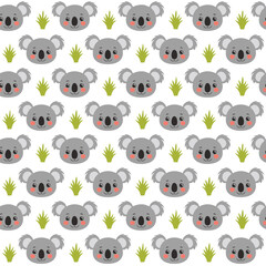 Obraz premium Baby koala seamless vector repeat background
