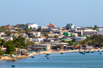 Local Houses At Coastal Of Mui Ne Fishing Village In Binh Thuan Province, Vietnam.