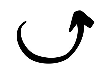 手書きの右上向き矢印　黒　ベクター