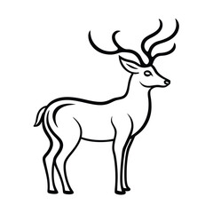 Line art illustration of a majestic deer