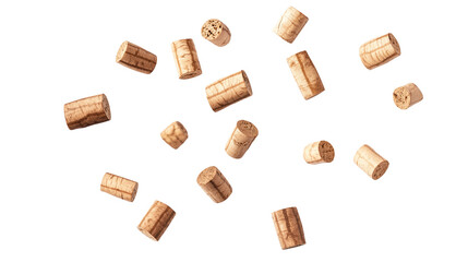 Wine Corks Falling  isolated on transparent background	 Design Element