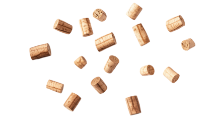 Wine Corks Falling  isolated on transparent background	 Design Element