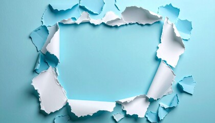 Papel roto en tonos paste celeste