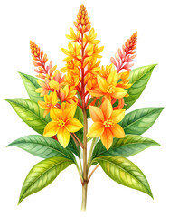 Croton flower watercolor