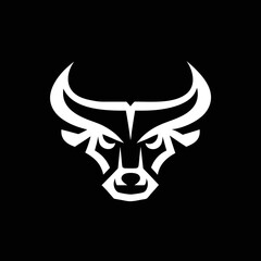 Bull head  button style vector 