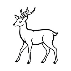 Line art illustration of a deer buck