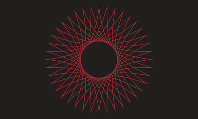 Geometric radial pattern, Abstract line art, Spiral vector design, Symmetrical circular shape, Modern minimal background
