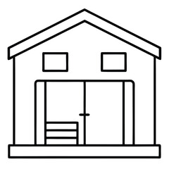 Outline Icon of a Warehouse