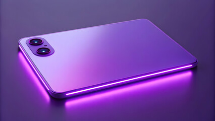 Sleek purple holographic interface with soft glowing accents