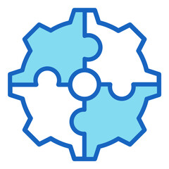 Interconnected Gears  Icon Element For Design	