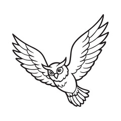 Obraz premium Owl silhouette vector illustration logo sticker tattoo