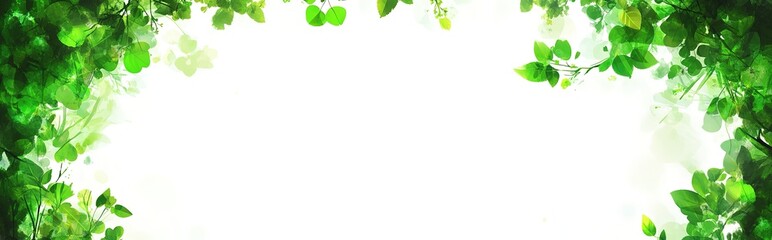 Fototapeta premium White background with a green grass border, vector illustration. White background.