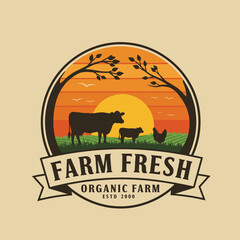 cattle, cow, angus, beef, dairy farm logo inspiration. livestock or farm design template. vector illustration vintage retro,emblem,sign,symbol