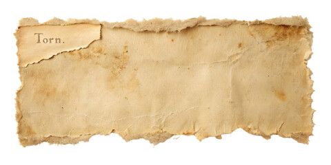 Fototapeta premium Aged Paper Scroll Banner Isolated on White Surface